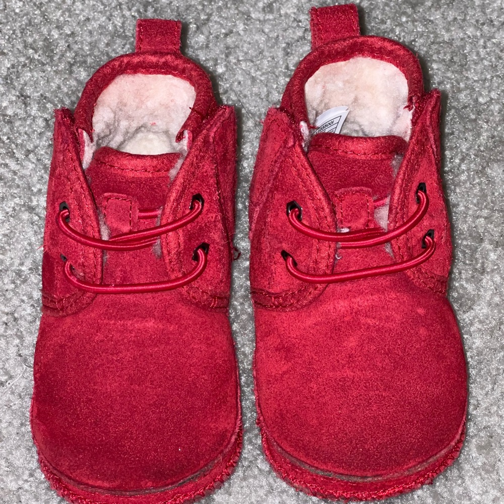 Red ugg baby booties